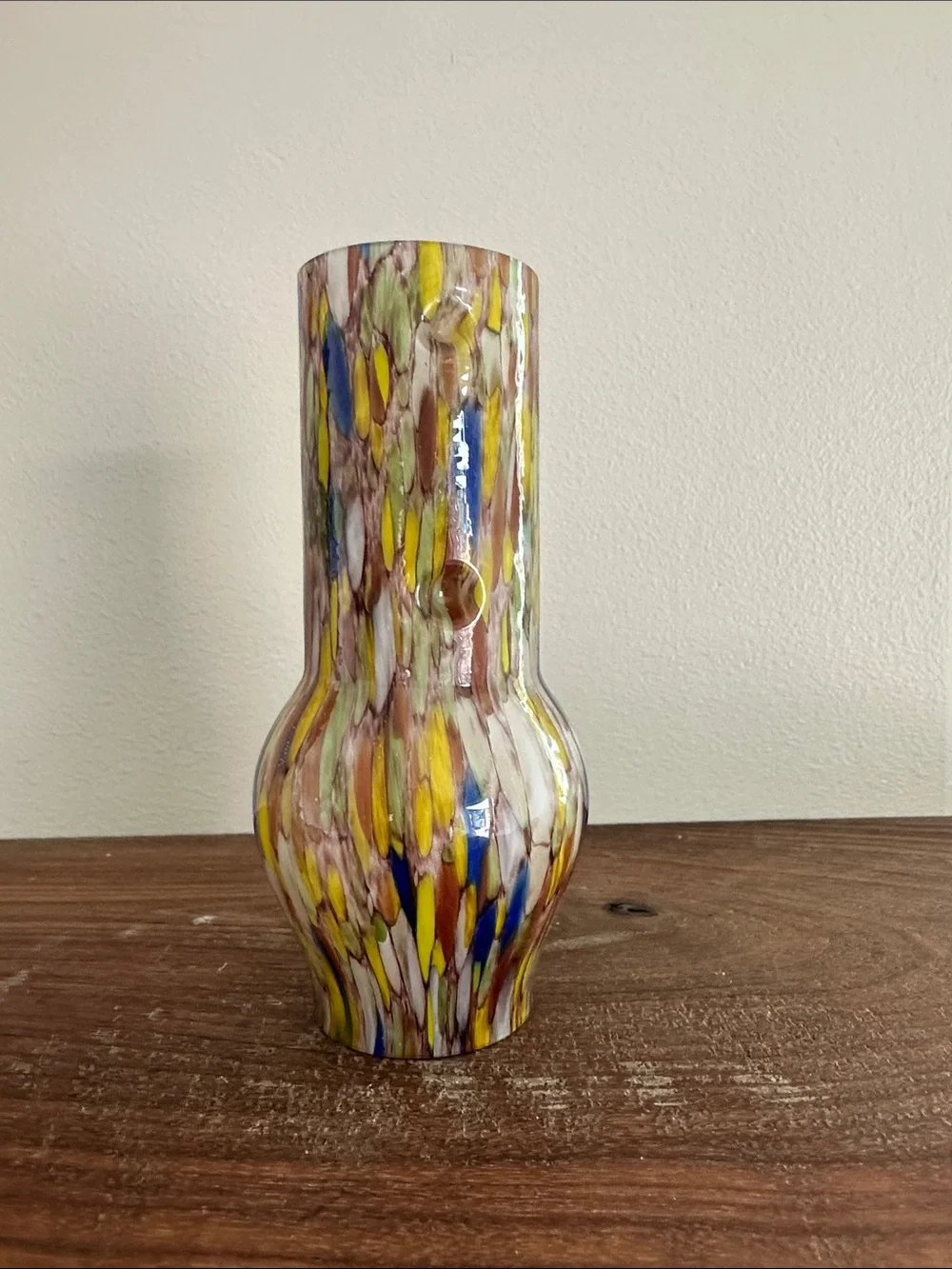 Hand-Blown End of Day Confetti Art Glass Lamp Chimney Replacement Shade